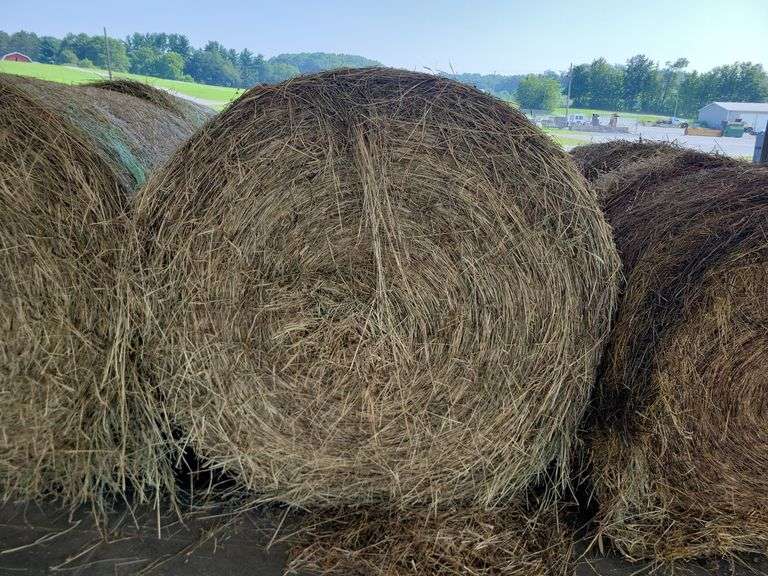 2 Round Bales 1st Orch Alf Clover (4x5) Net Wrapped Stored Inside