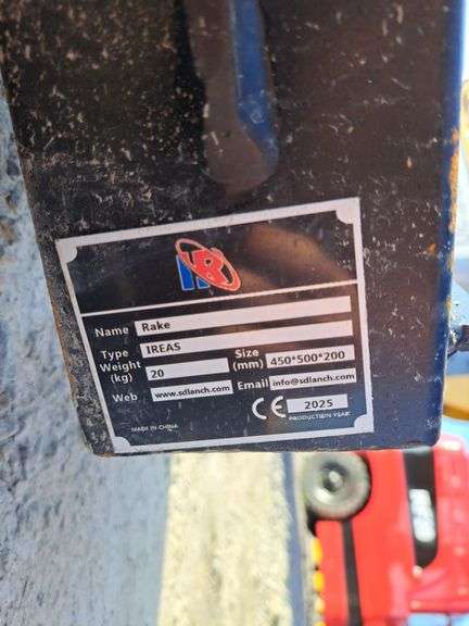 IR Mini Excavator Rake