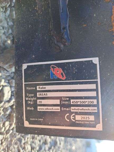 IR Mini Excavator Rake
