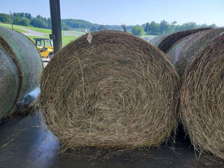 2 Round Bales 1st Orch Alf Clover (4x5) Net Wrapped Stored Inside