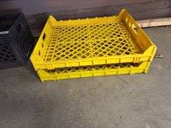 2 Yellow Flat Crates