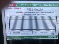 KJ 22pcs 6' H x 8'L Fence Panels w/ Posts