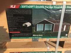 KJ 33FTx25FT Double Garage Steel Barn