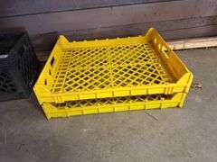 2 Yellow Flat Crates