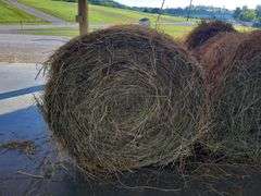 2 Round Bales 1st Mix Grass (4x4) Stored inside (2024)