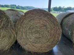 2 Round Bales 1st Orch Alf Clover (4x5) Net Wrapped Stored Inside