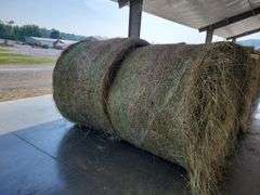 2 Round Bales 1st Orch Alf Clover (4x5) Net Wrapped Stored Inside