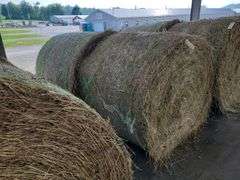 2 Round Bales 1st Orch Alf Clover (4x5) Net Wrapped Stored Inside