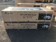 KJ 45FTx25FT Double Garage Steel Barn Shed