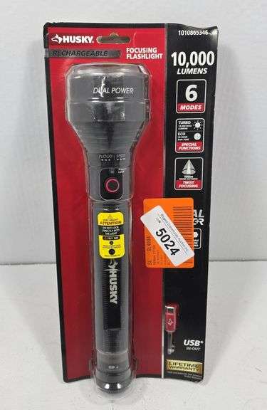 HUSKY RECHARGABLE FOCUSING LED FLASHLIGHT