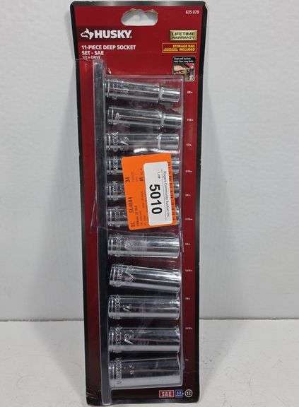HUSKY 1/2" DRIVE DEEP SOCKET SET ( SAE )