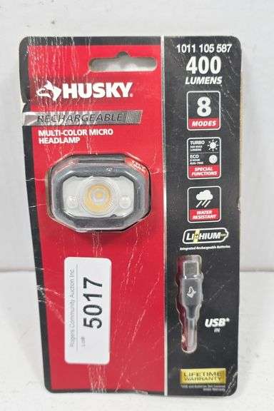 HUSKY RECHARGABLE MULTI COLOR MICRO HEADLAMP