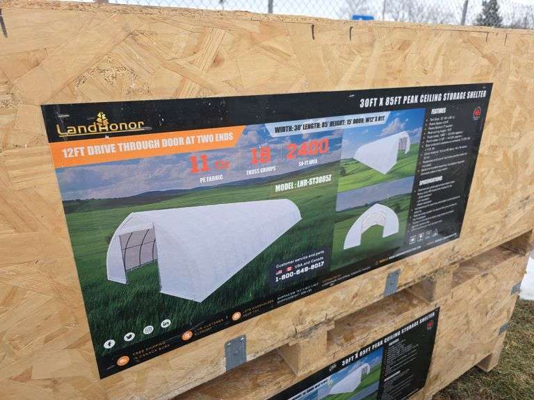 Landhonor 30' x 85' Peak Ceiling Storage Shelter