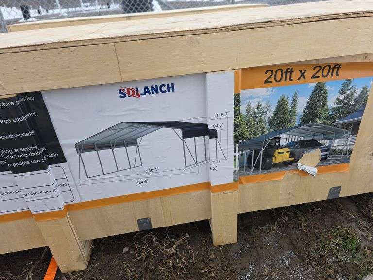 SDLanch 20' x 20' All Steel Carport