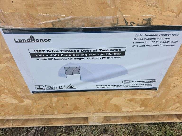 Landhonor 30' x 40' Peak Ceiling Storage Shelter