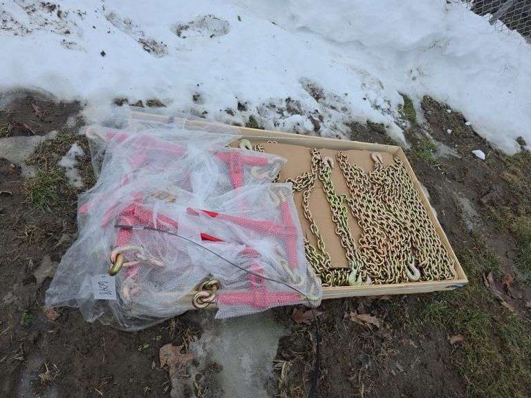 Landhonor 5400lb Ratchet Binder Set - 8 Binders & 16 Chains