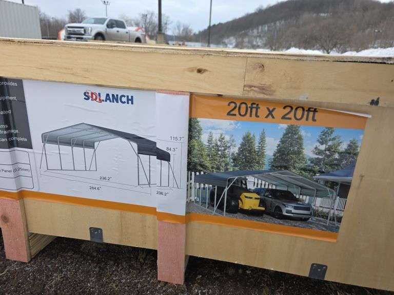 SDLanch 20' x 20' All Steel Carport