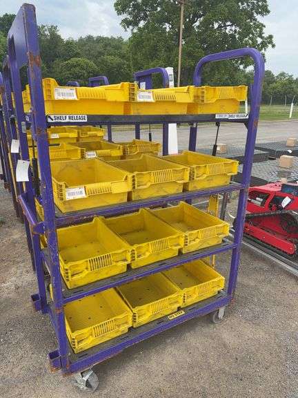 Heavy Duty Cart w/ 4 Shelves With 12 Bins