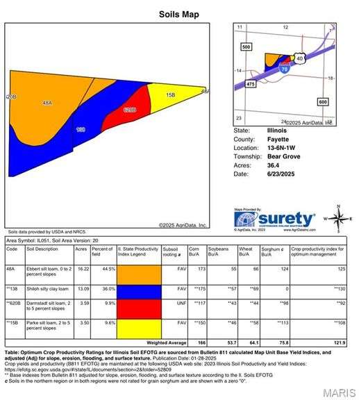 Tract #4 - 23.94 acres +/- with a 128 PI