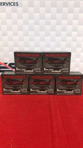 100rds Winchester Silvertip 9mm 147gr JHP Ammo