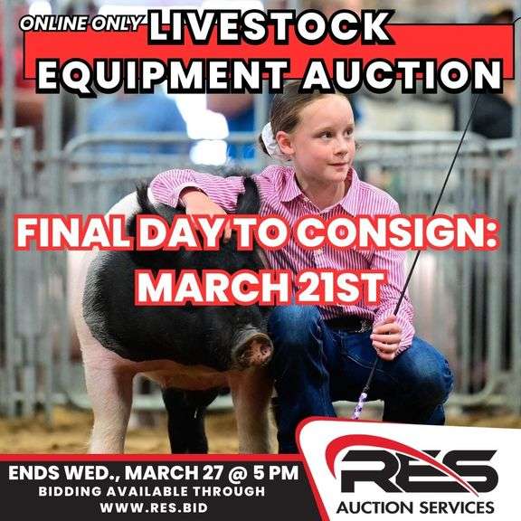 Online Only Livestock Equipment Auction RES Auction Services