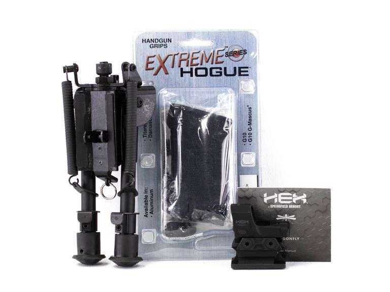 Assorted Shooting Accessories: Hex DragonFly, Bipod, Grips