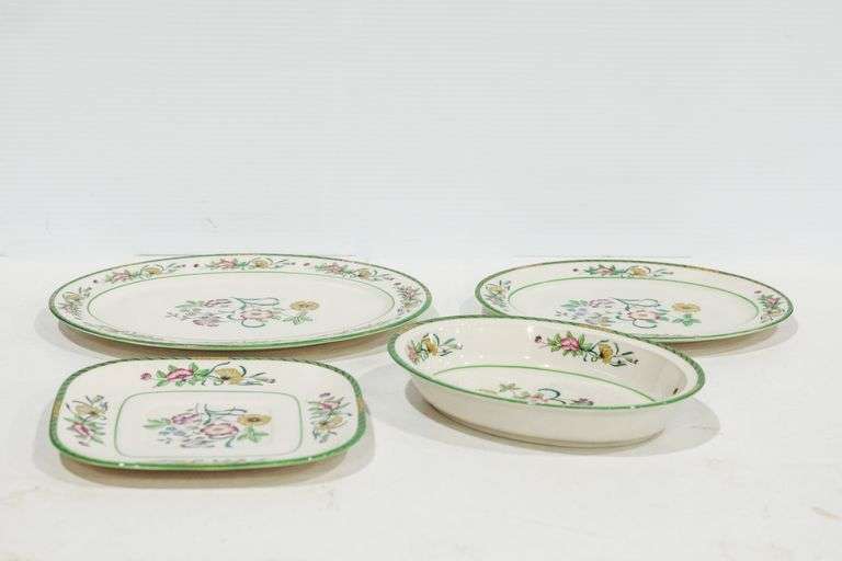 Coxon Belleek serving pieces Carnation