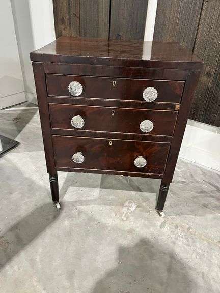 “Formal” Sheraton Period Three Drawer Ladies Work Table,  Circa 1835
