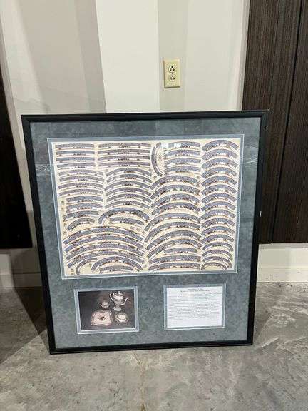 Coxon Belleek Decal Sheet (original, framed)36”x40”;frame by Loren Fedorowicz,Walnut Street Gallery