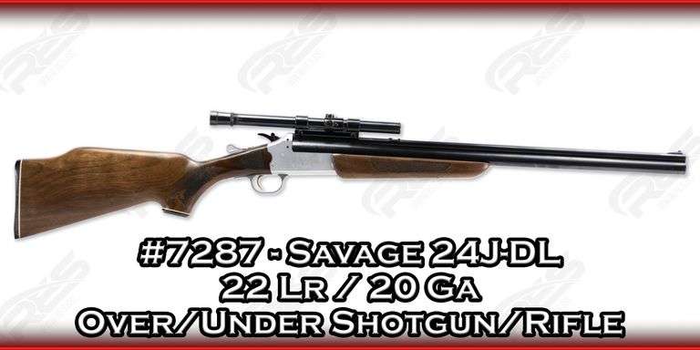 Savage 24J-DL 22 Lr / 20 Ga Over/Under Shotgun/Rifle - RES Auction Services
