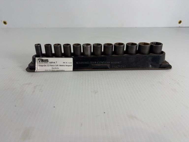 Snap-On Twelve Piece 3/8” Metric Impact Sockets