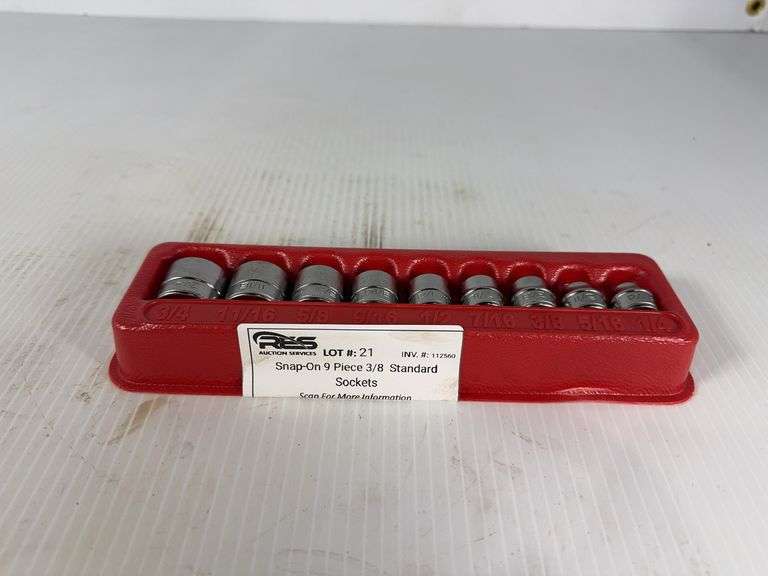 Snap-On Nine Piece 3/8” Standard Sockets