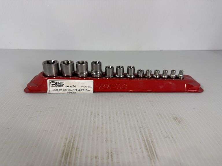 Snap-On Thirteen Piece 1/4” & 3/8” Torx Sockets