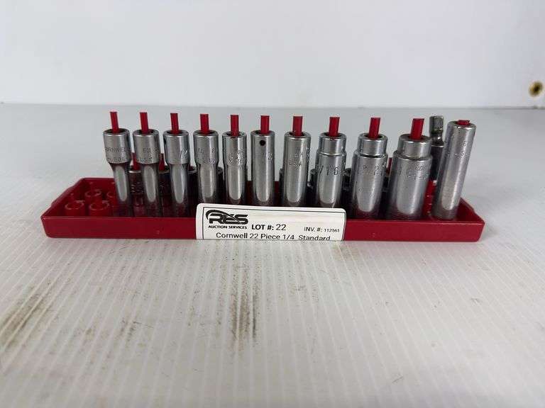 Cornwell Twenty-Two Piece 1/4” Standard Sockets