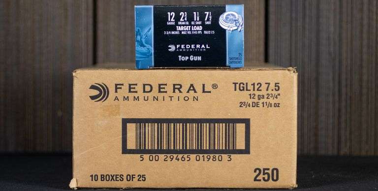 250rds / 1 Case Federal TGL127.5 Top Gun 12ga #7.5 Ammo