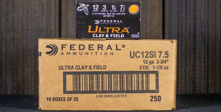 250rds / 1 Case Federal UC12517.5 Ultra Clay & Field 12ga #7.5 Ammo