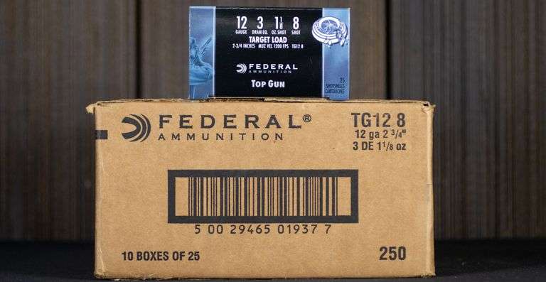 250rds / 1 Case Federal TG128 Top Gun 12ga #8 Shot Ammo