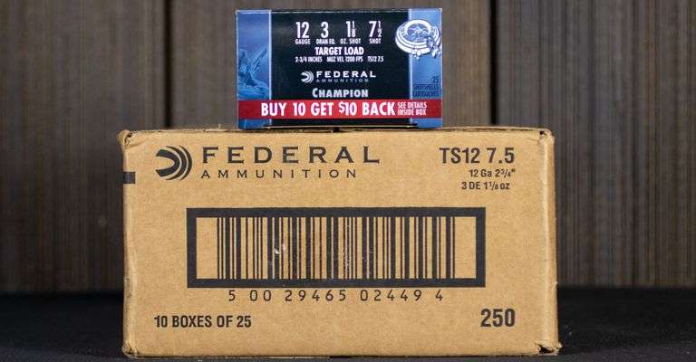 250 / 1 Case Federal TS127.5 Target Load 12ga #7.5 Ammo