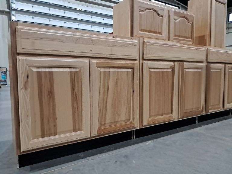 (6) Hanover Hickory Wood Cabinets