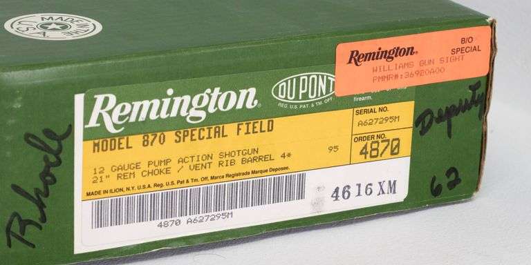 Remington   870 Special Michigan State Police 75th Anniversary   12 Ga  Pump Action Shotgun