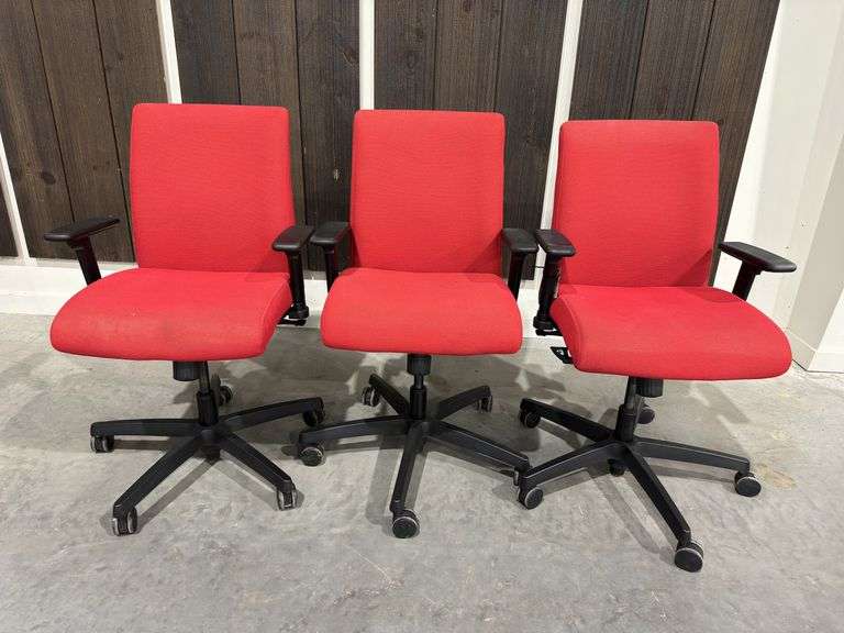 (3) Rolling Office Chairs w/ Armrests