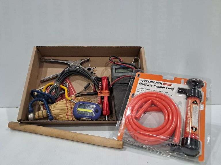 Transfer Pump, Battery Tester & Other Assorted Tools