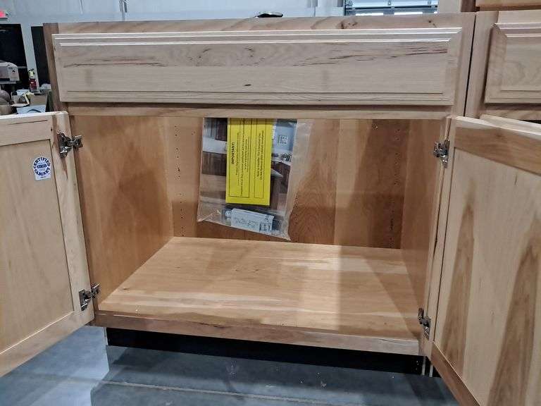 (6) Hanover Hickory Wood Cabinets