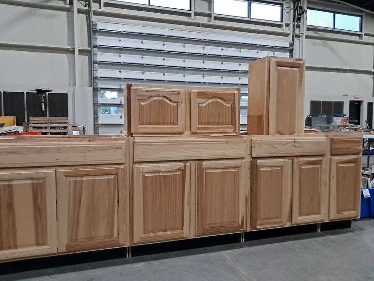 (6) Hanover Hickory Wood Cabinets