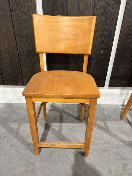 (2) Tall Wooden Chairs