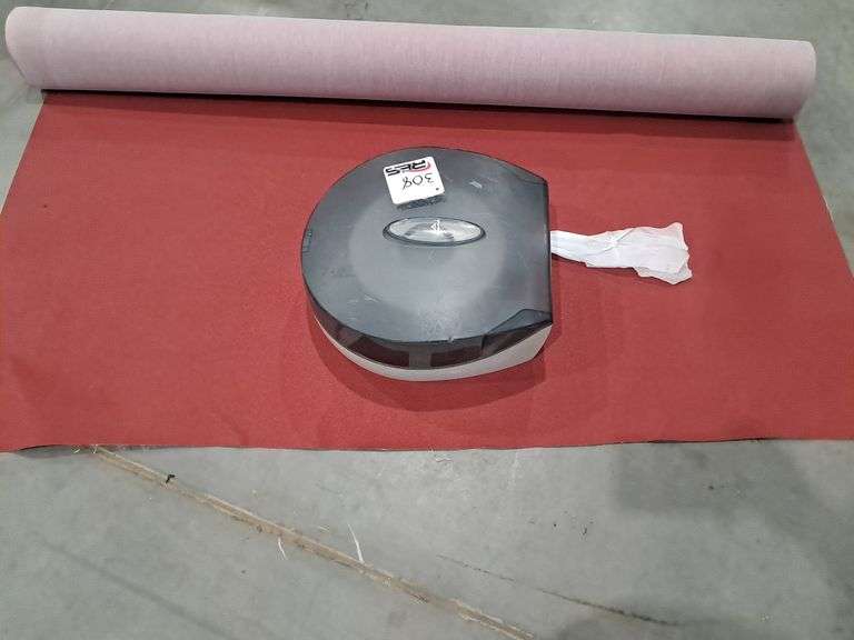 Paper Towel Dispenser & Roll of Red Material