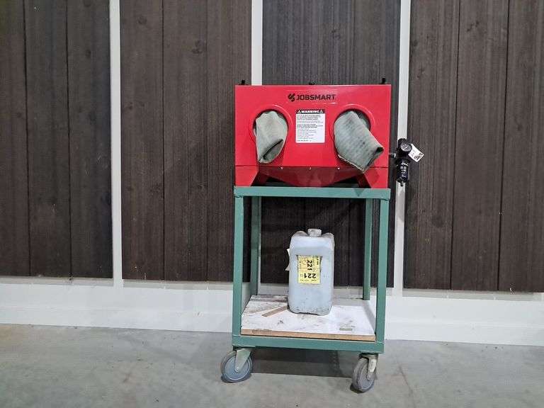 Jobsmart Sandblaster On Rolling Table