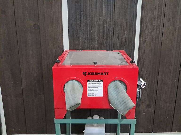 Jobsmart Sandblaster On Rolling Table