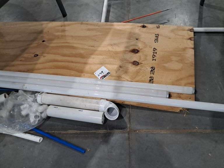 Assorted Pipes, Lights & Plywood