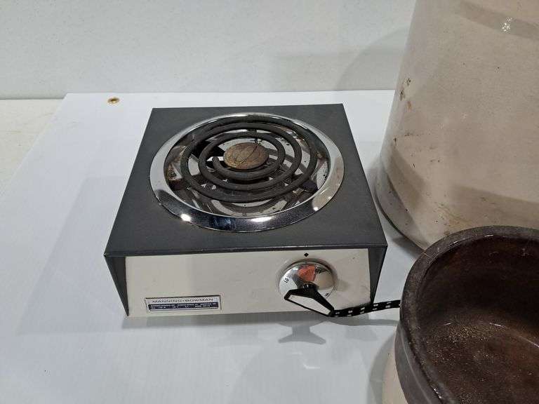 Electric Top Burner & Assorted Pots